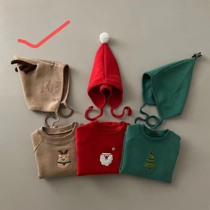 Baby Christmas Outfit for Autumn and Winter, Infant and Toddler One-Piece Fleece-Lined Thickened Romper for Warmth