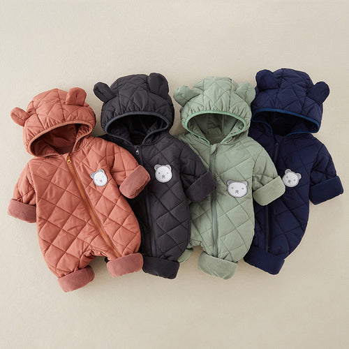 Cute Plush Baby Romper – Adorable Hooded One-Piece Jumpsuit for Little Ones