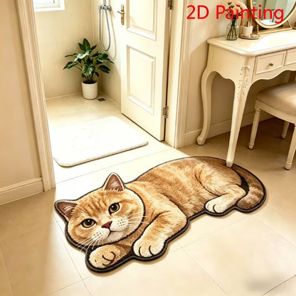 Imitation Cashmere Cute Pet-Themed Carpet for Entryway, Faux Cashmere Foot Mat Home Decor