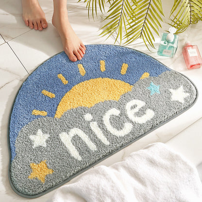 Cute Bathroom Non-Slip Mat, Funny Shaped Velvet Foot Mat, Home Bathtub Mat Home Decor