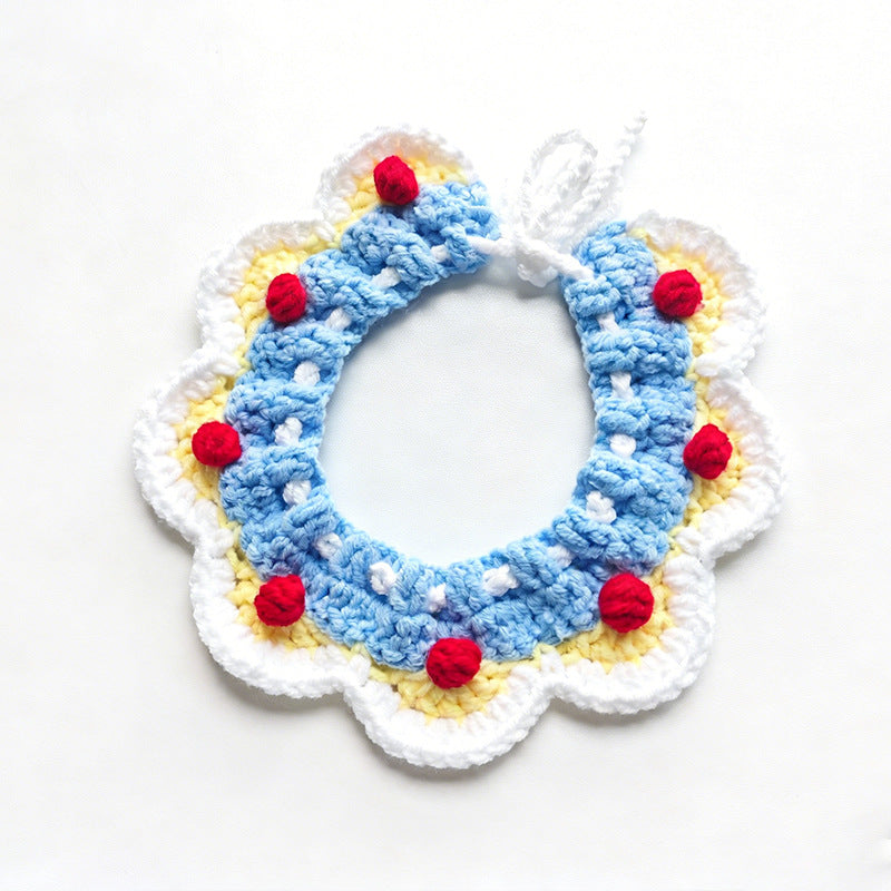 Cat Neck Scarf, Dog Bib, Christmas Knitted Pet Accessories, Collar, Yarn Bow Tie, Dog Drool Bib
