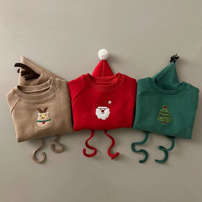Baby Christmas Outfit for Autumn and Winter, Infant and Toddler One-Piece Fleece-Lined Thickened Romper for Warmth