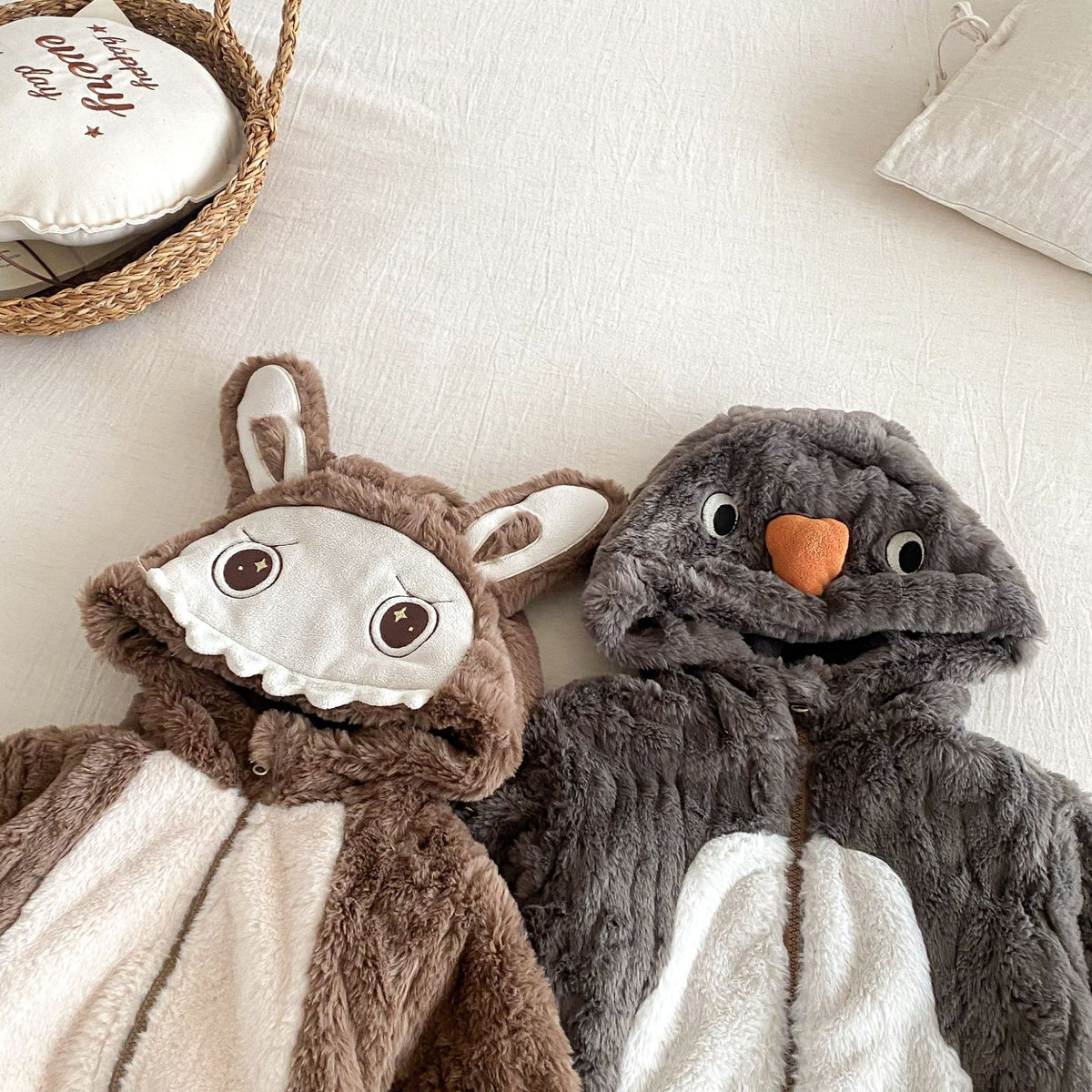 Toddler Fleece Jumpsuit – Cute Hooded Baby Romper for Boys & Girls