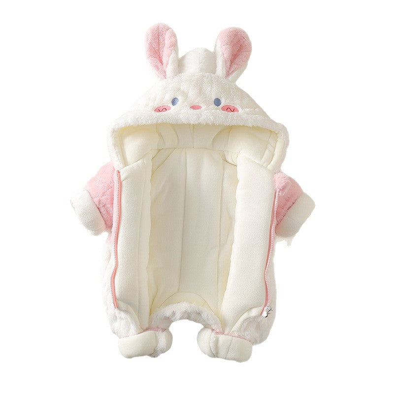 Baby Bunny Fleece Jumpsuit – Soft & Cozy Hooded One-Piece for Toddlers
