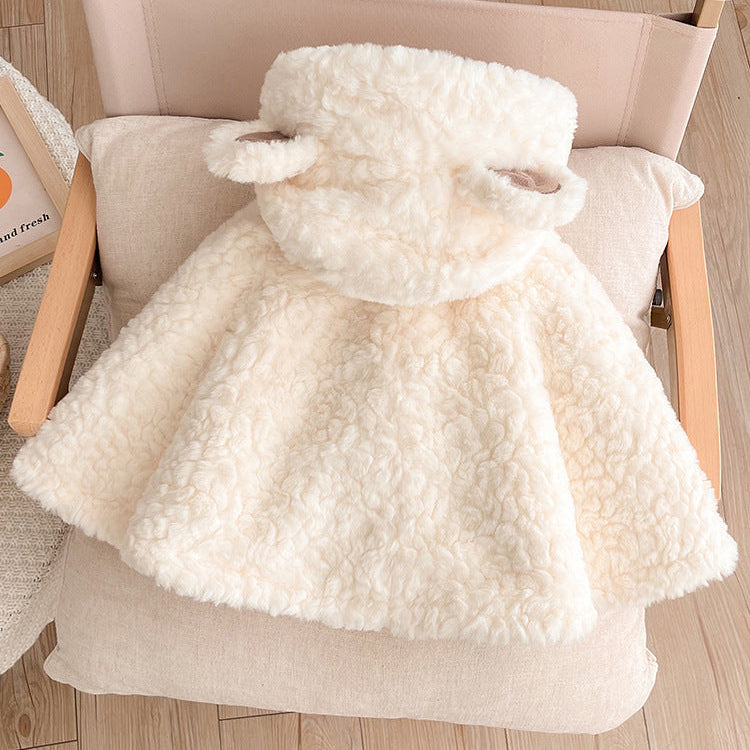 Cozy Bunny Baby Outfit – Soft Hooded Fleece Cloak for Babies & Toddlers