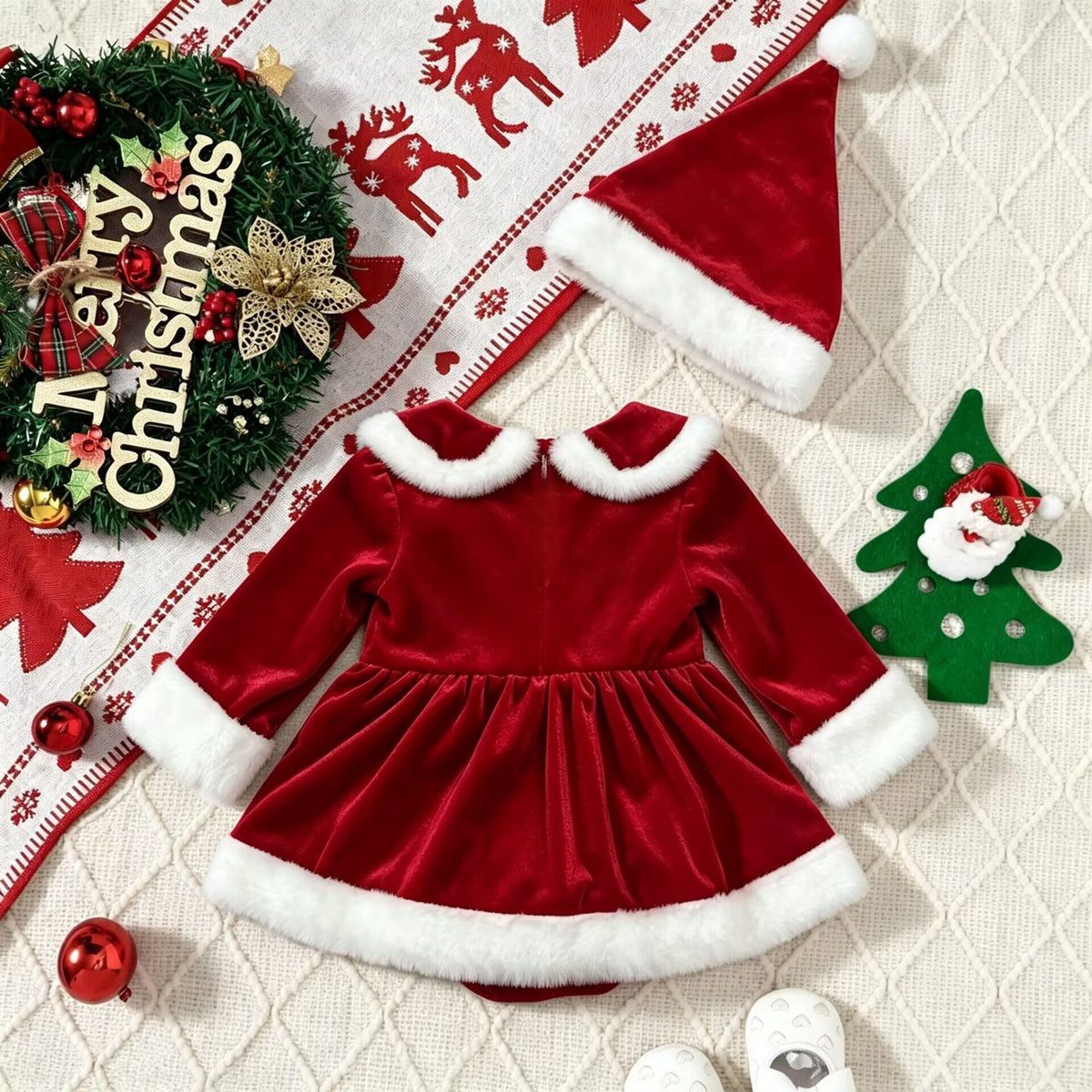 Cute Baby Costume Jumpsuit – Soft Cozy Christmas Outfit for Infants and Toddlers