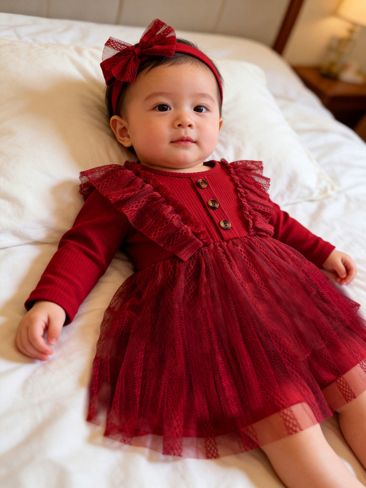 Baby Girl Spring and Autumn Dress Children's Clothing Spring Popular Style Baby Mesh Dress Infant Long-Sleeved Princess Dress