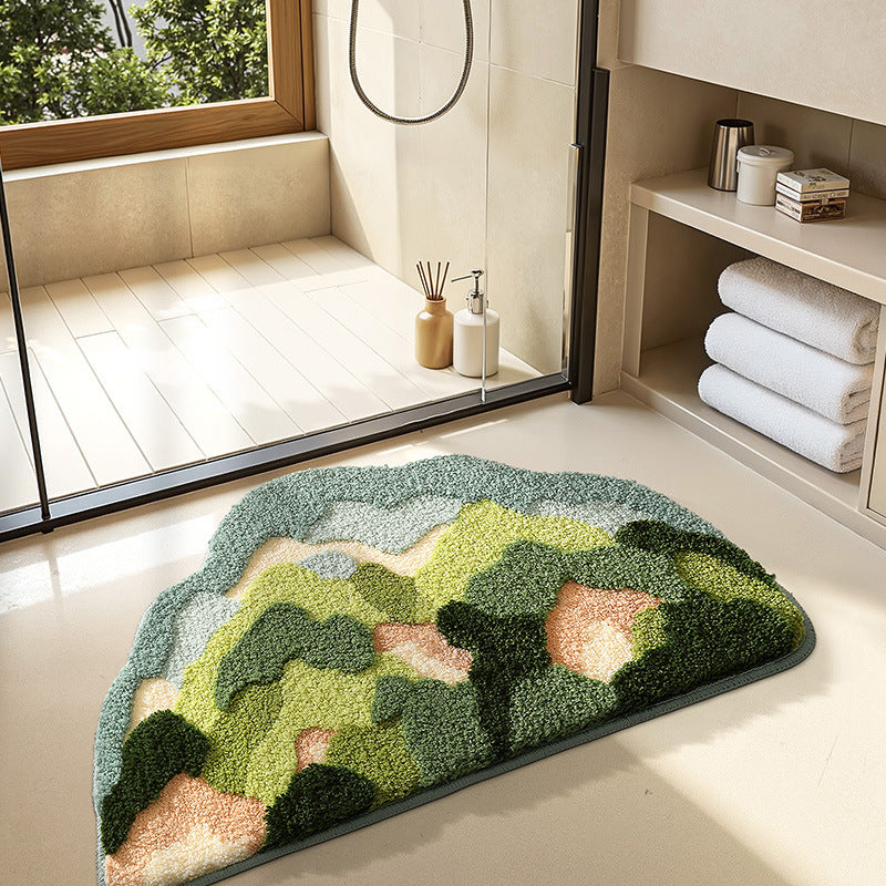 Cute Bathroom Non-Slip Mat, Funny Shaped Velvet Foot Mat, Home Bathtub Mat Home Decor