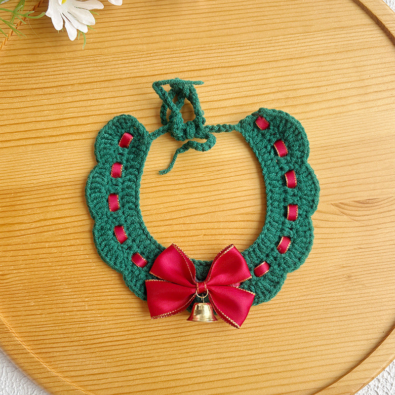 Pet Christmas Scarves, Cat Scarves, Dog Bibs, Accessories, Yarn Santa Bibs