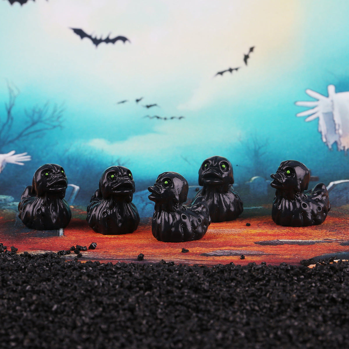Quirky Ghost Duck Halloween Decoration Creative Devil Skull Duck Resin Desktop Ornament