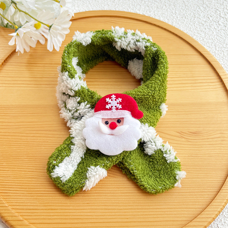 Pet Christmas Scarf Thick Cat Scarf Red Christmas Hat Old Dog Saliva Towel Large Dog Set