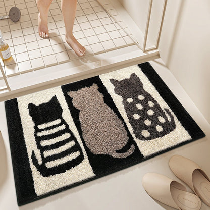 Cute Bathroom Non-Slip Mat, Funny Shaped Velvet Foot Mat, Home Bathtub Mat Home Decor