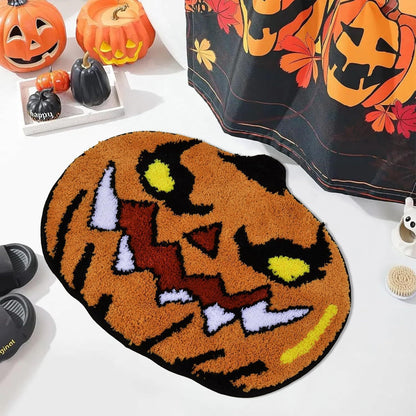 Halloween Alien-Shaped Faux Cashmere Floor Mat, Happy Halloween Funny Gift Home Decor