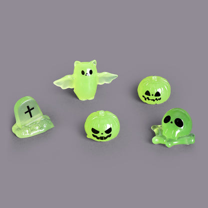 Micro Landscape Luminous Halloween Creative Cute Ghost Devil Pumpkin Decorations DIY Accessories Resin Small Ornaments