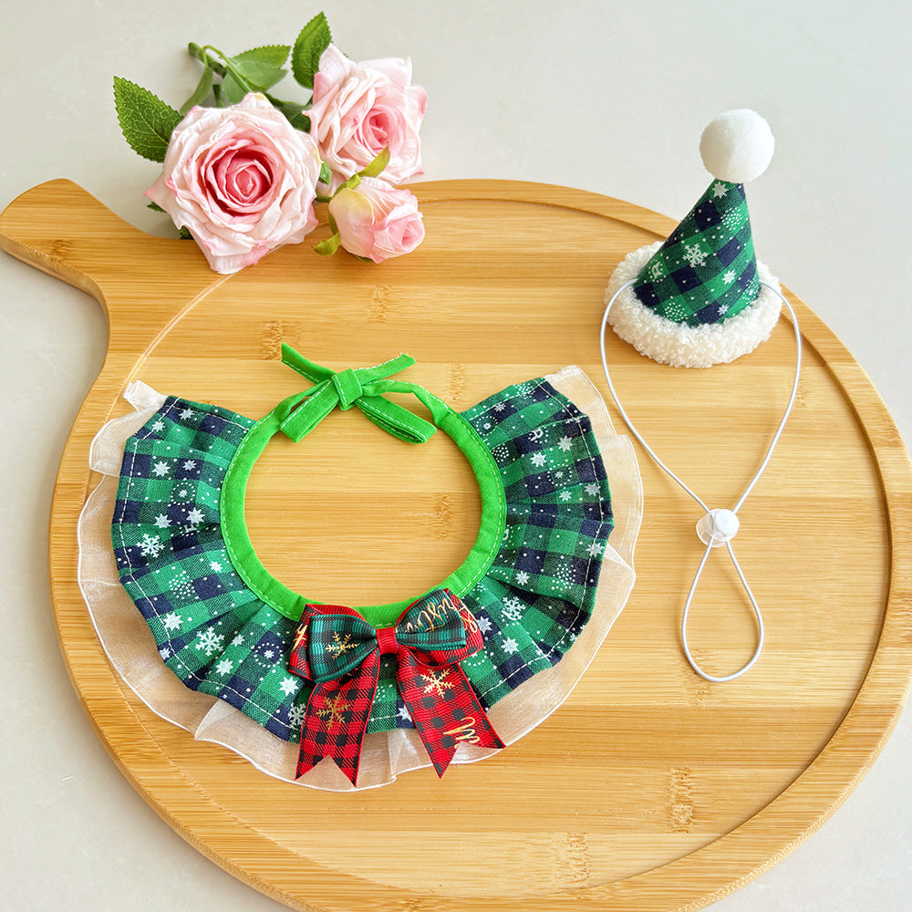 Pet Christmas Scarf, Cat Christmas Hats, Decorative Neck Scarves and Collars For Small and Medium-Sized Dogs