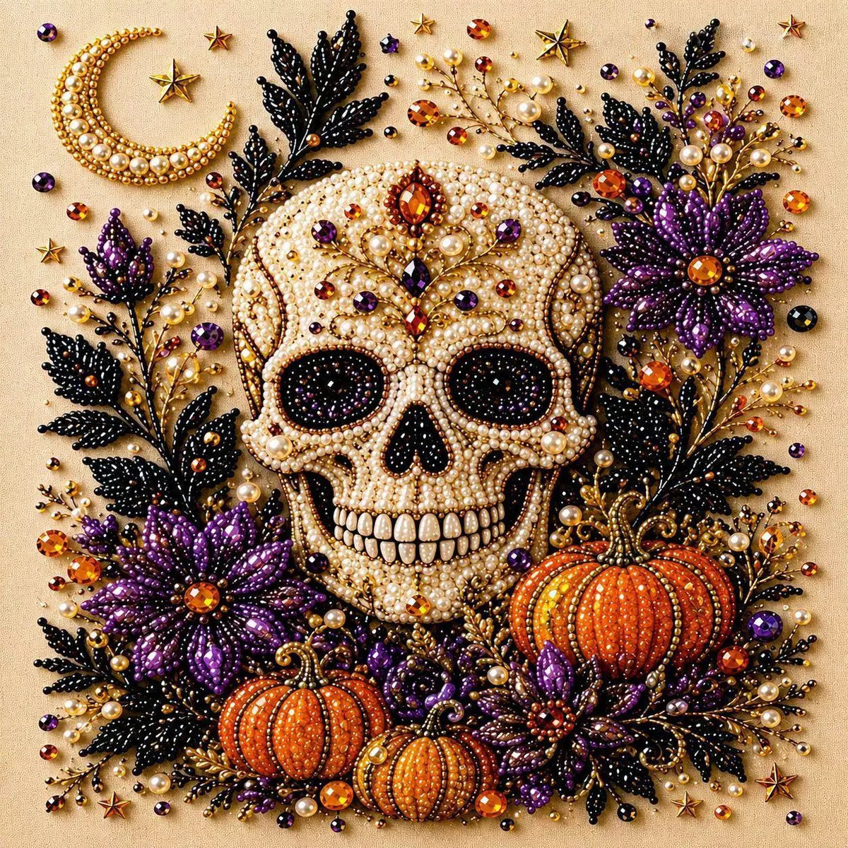 Halloween Pearl Art DIY Kit – Spooky Beaded Painting Craft Set