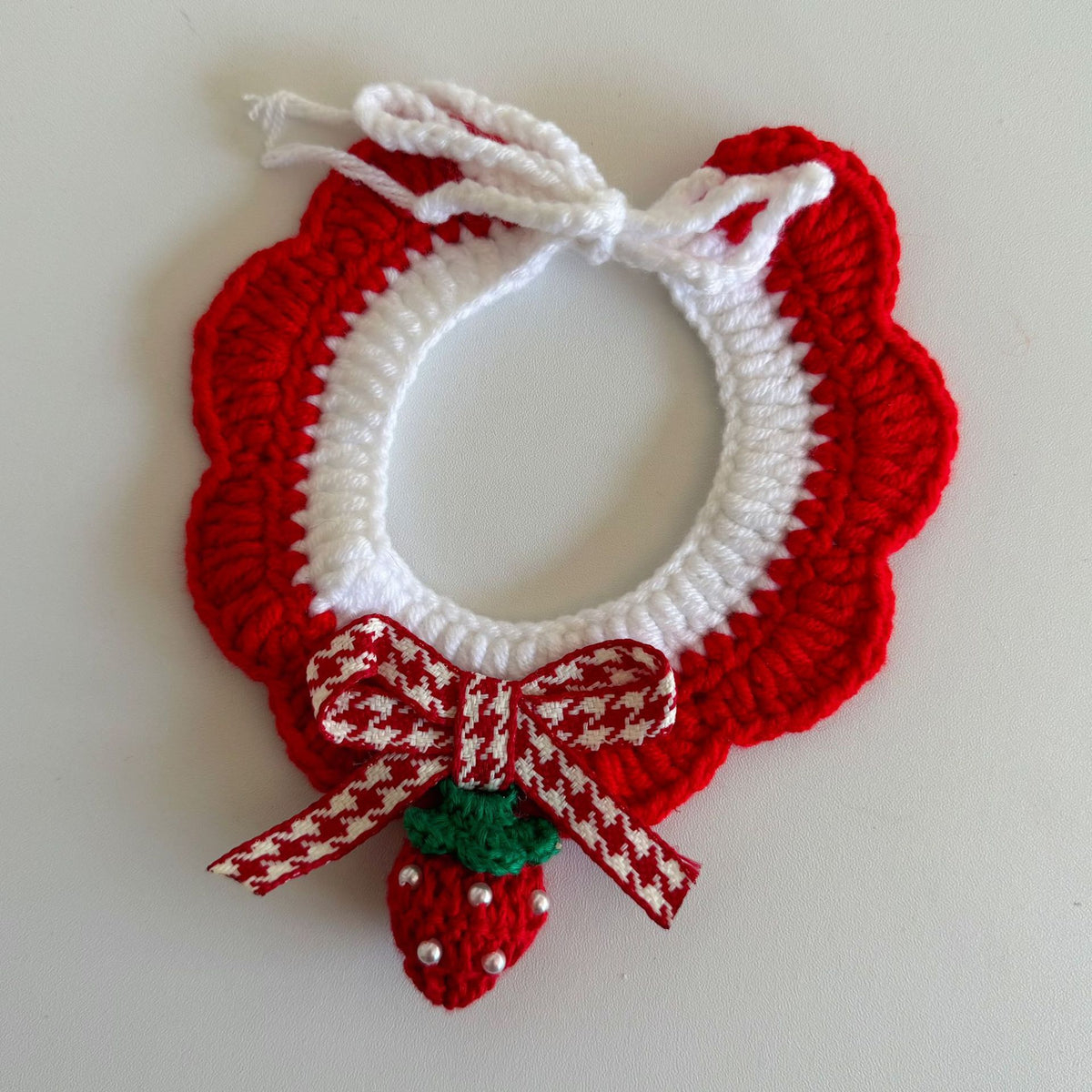 Christmas Cat Scarf, Dog Scarf, Saliva Towel, Small Size Dogs Pet Wool Collar, Hand-Knitted Accessories