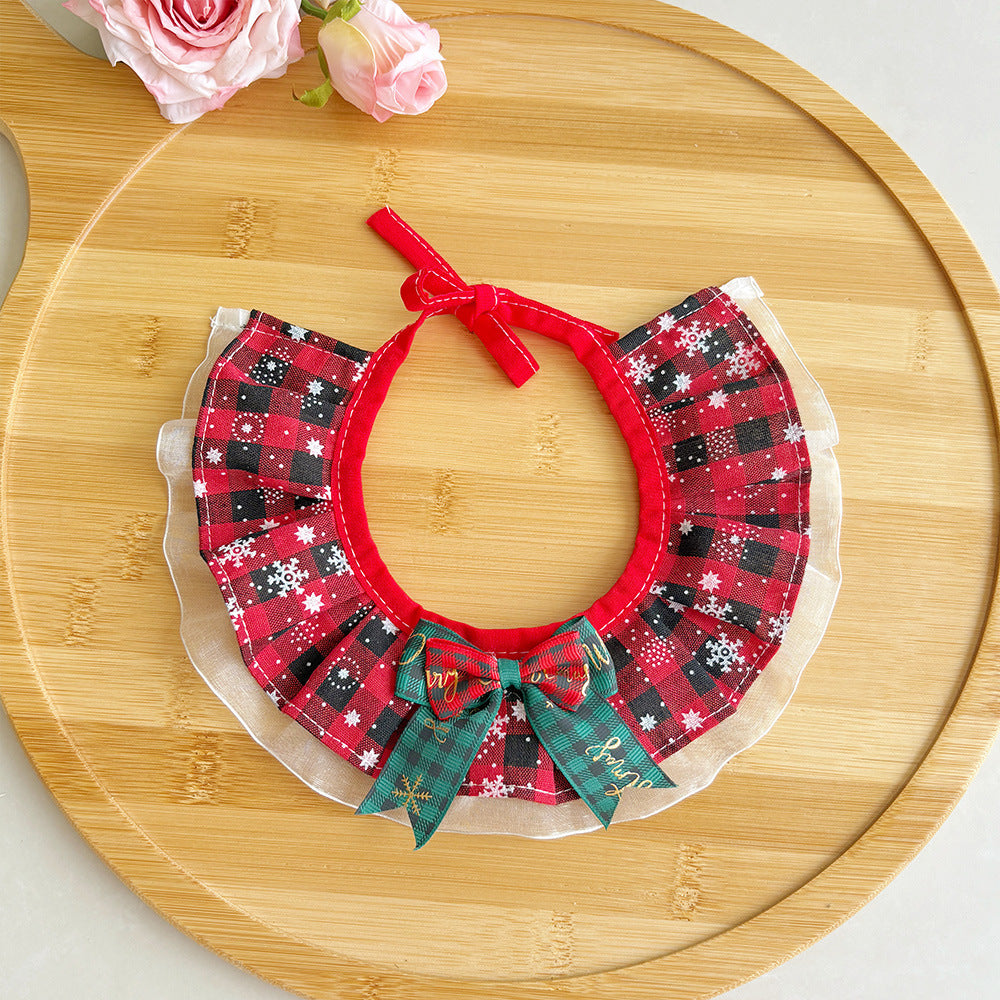 Pet Christmas Scarf, Cat Christmas Hats, Decorative Neck Scarves and Collars For Small and Medium-Sized Dogs