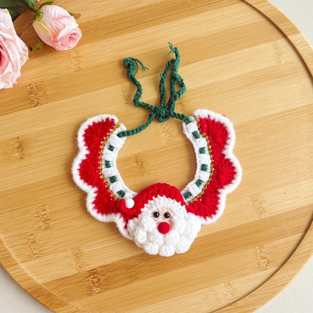 Pet Christmas Scarves, Cat Scarves, Dog Bibs, Accessories, Yarn Santa Bibs