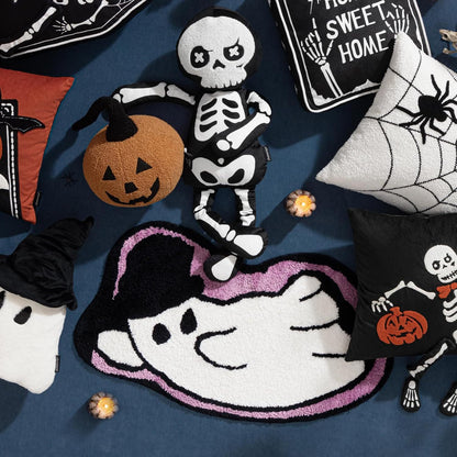 Halloween Alien-Shaped Faux Cashmere Floor Mat, Happy Halloween Funny Gift Home Decor