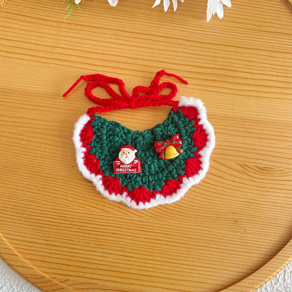 Pet Christmas Scarves, Cat Scarves, Dog Bibs, Accessories, Yarn Santa Bibs