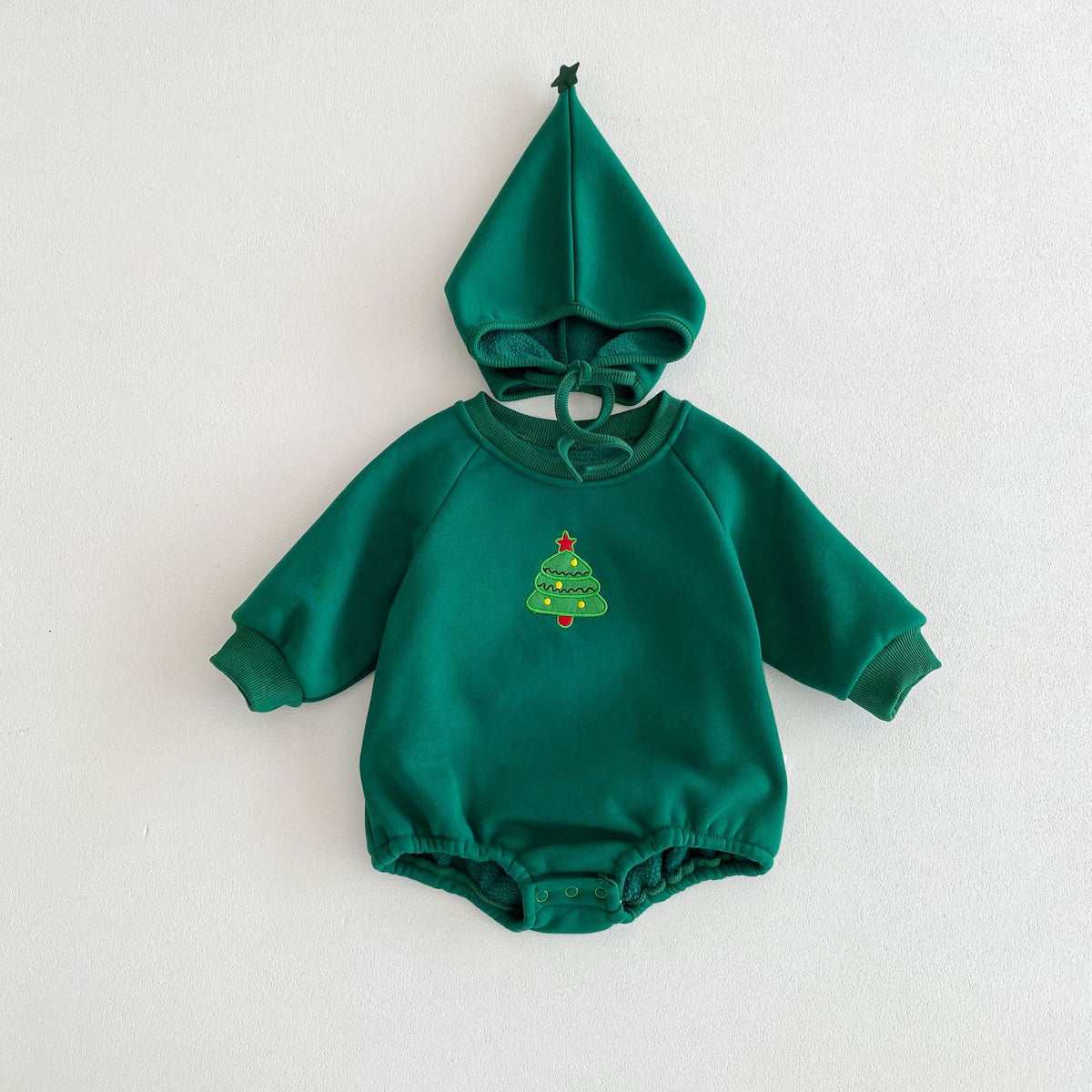 Baby Christmas Outfit for Autumn and Winter, Infant and Toddler One-Piece Fleece-Lined Thickened Romper for Warmth