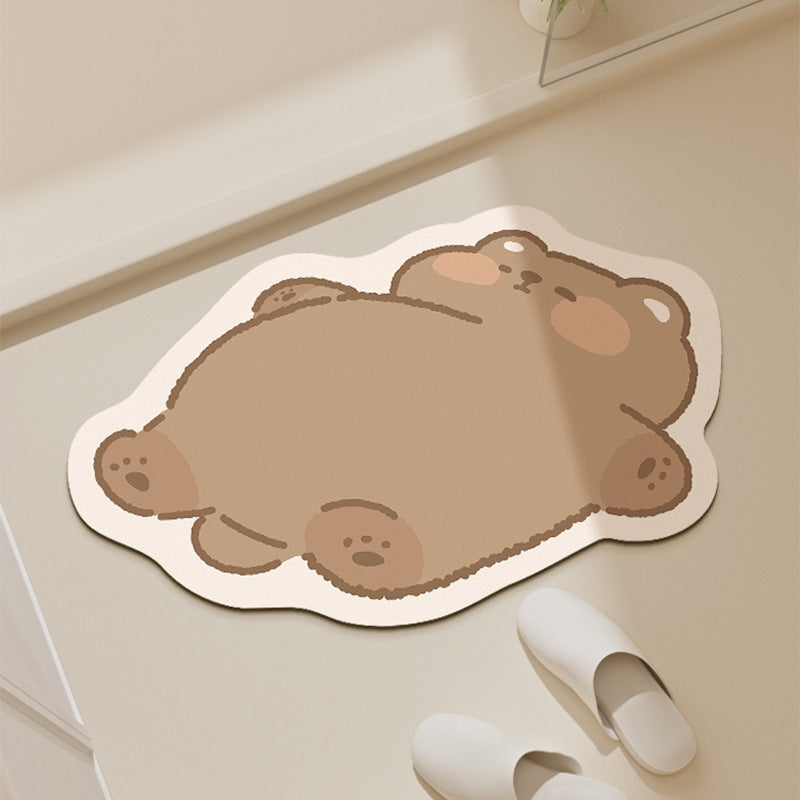 Cute 3D Animal Door Mat, Realistic Kitten Doormat, Funny Pet Rug for Bedroom Bathroom & Entryway