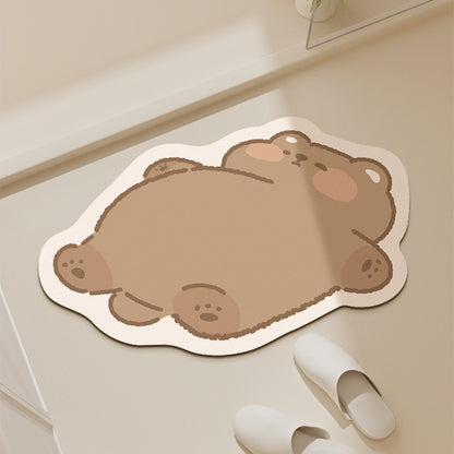 Cute 3D Animal Door Mat, Realistic Kitten Doormat, Funny Pet Rug for Bedroom Bathroom & Entryway