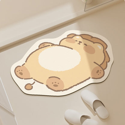 Cute 3D Animal Door Mat, Realistic Kitten Doormat, Funny Pet Rug for Bedroom Bathroom & Entryway