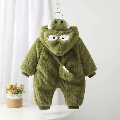 Adorable Baby Hooded Jumpsuit – Cozy Rabbit Fleece Romper for Babies & Toddlers