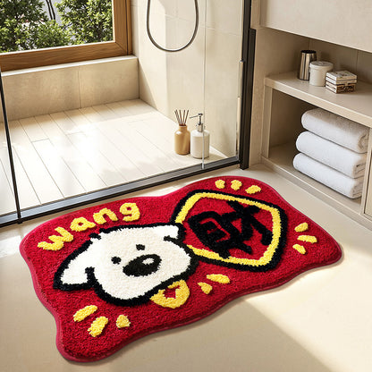 Cute Bathroom Non-Slip Mat, Funny Shaped Velvet Foot Mat, Home Bathtub Mat Home Decor