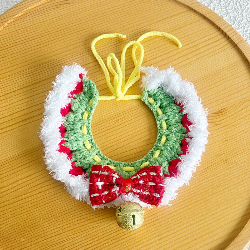 Pet Christmas Scarves, Cat Scarves, Dog Bibs, Accessories, Yarn Santa Bibs