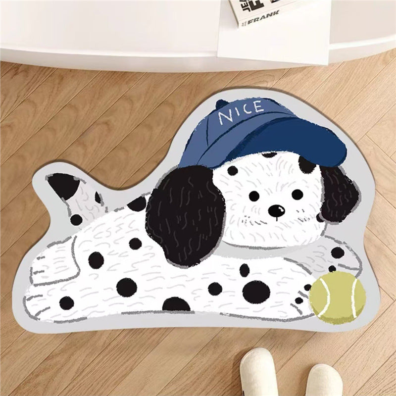 Funny 3D Dog Door Mat, Realistic Puppy Doormat, Cute Animal Rug for Entryway Bedroom & Bathroom
