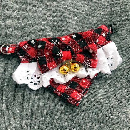Pet Christmas Bow Tie Christmas Bib Saliva Towel Christmas Scarf Christmas Series Triangle Towel Christmas Bell Jewelry