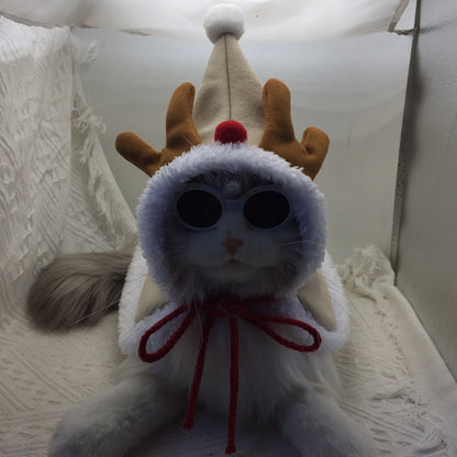 Pet Christmas Clothes Dog Teddy Autumn and Winter Cloak Cat Cloak Clothes Birthday Party Decoration Clothing Dog