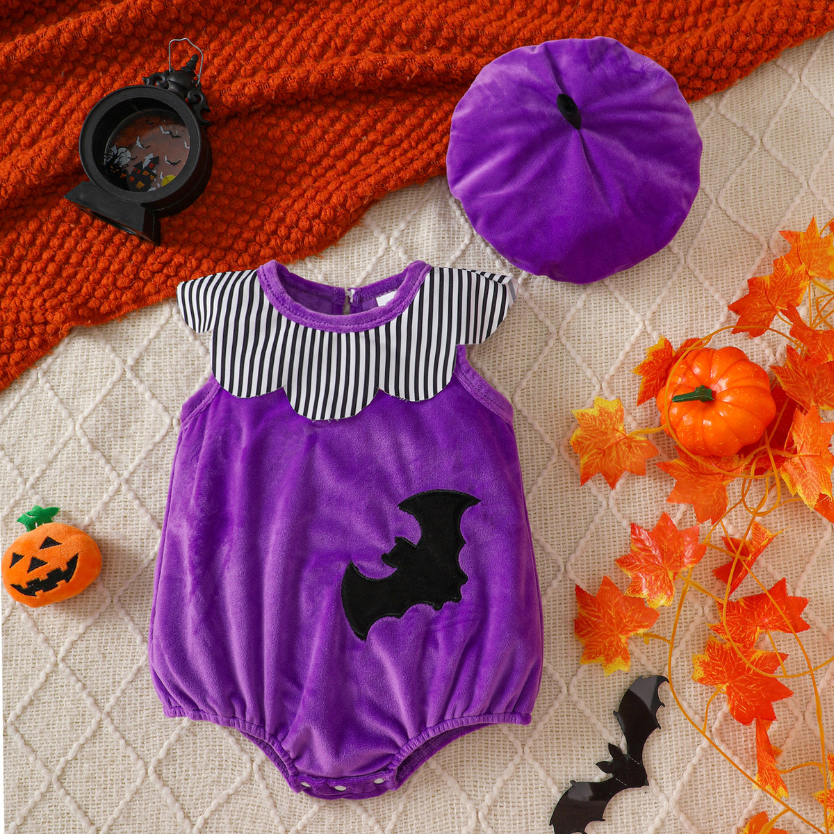 Baby Halloween Jumpsuit with Hat – Cute Soft Romper Outfit for Newborns and Toddlers