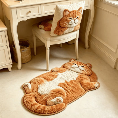 3D Sleeping Cat Doormat, Cute Kitten Door Mat, Funny Animal Floor Rug for Bedroom Bathroom & Entryway
