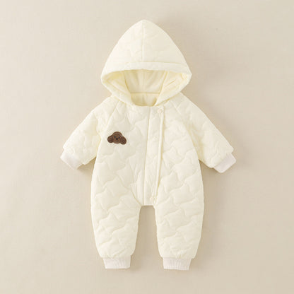 Little One Cozy Fleece Jumpsuit – Cute Animal Hooded Baby Romper 0–3 Years