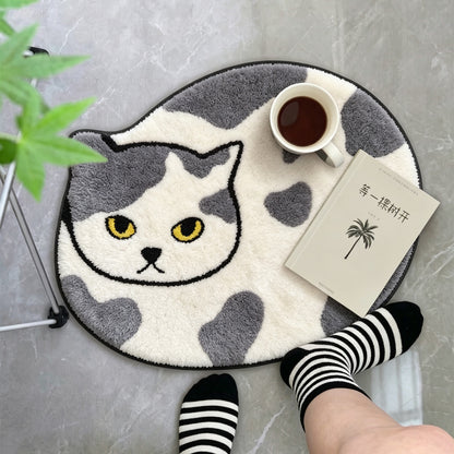 Cute Animal Door Mat, 3D Cat Printed Doormat, Funny Kitten Rug for Bedroom Bathroom & Entrance Decor