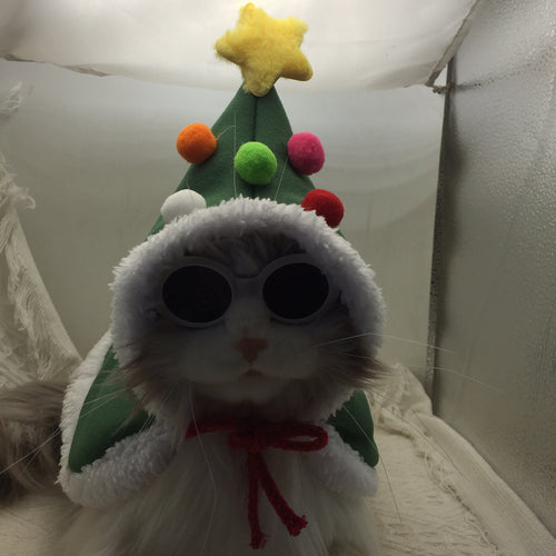 Pet Christmas Clothes Dog Teddy Autumn and Winter Cloak Cat Cloak Clothes Birthday Party Decoration Clothing Dog