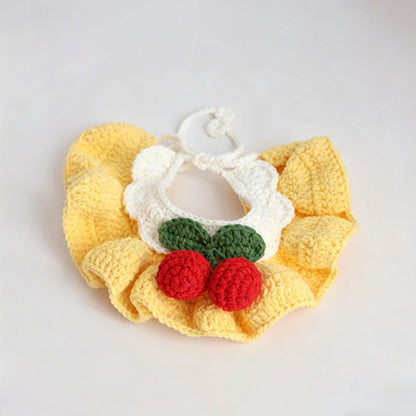 Cat Neck Scarf, Dog Bib, Christmas Knitted Pet Accessories, Collar, Yarn Bow Tie, Dog Drool Bib