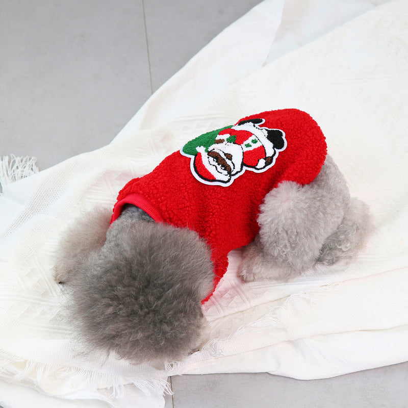 Dog Clothes Autumn and Winter Pet Clothes New Teddy Small Dog Pet Clothing Winter 21 Christmas Tree Fleece