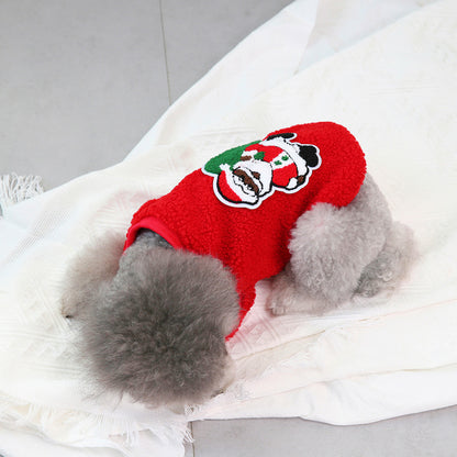 Dog Clothes Autumn and Winter Pet Clothes New Teddy Small Dog Pet Clothing Winter 21 Christmas Tree Fleece