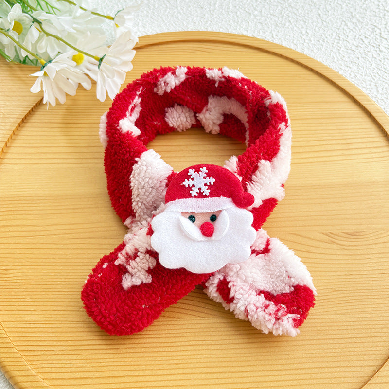 Pet Christmas Scarf Thick Cat Scarf Red Christmas Hat Old Dog Saliva Towel Large Dog Set