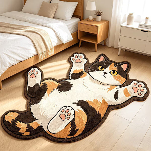 3D Sleeping Cat Doormat, Cute Kitten Door Mat, Funny Animal Floor Rug for Bedroom Bathroom & Entryway