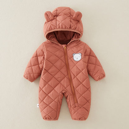 Cute Plush Baby Romper – Adorable Hooded One-Piece Jumpsuit for Little Ones