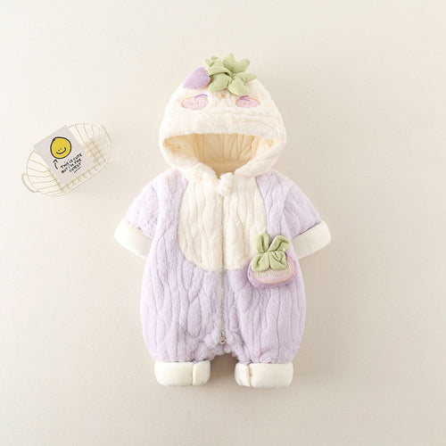 Cozy Animal Hooded Baby Romper – Soft Fleece Jumpsuit for Babies & Toddlers