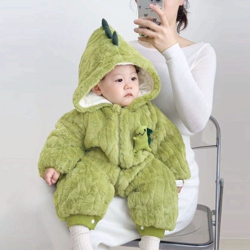 Fluffy Baby Hooded Jumpsuit – Cute Cozy One-Piece Outfit for Babies 0–3 Years
