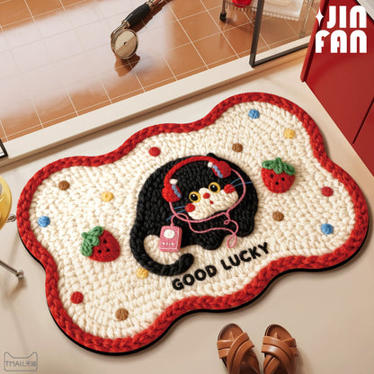 Cartoon Cat Diatom Mud Floor Mat Bathroom Sink Non-Slip Home Decor