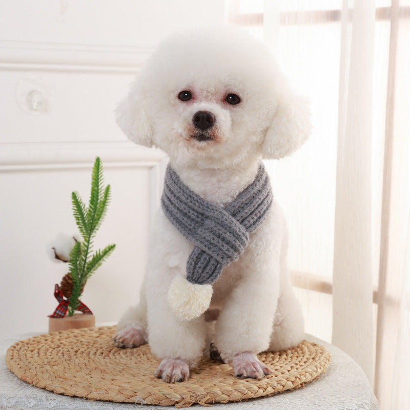 Puppy Teddy Bear Cat Scarf Bib Dog Christmas Scarf Accessories
